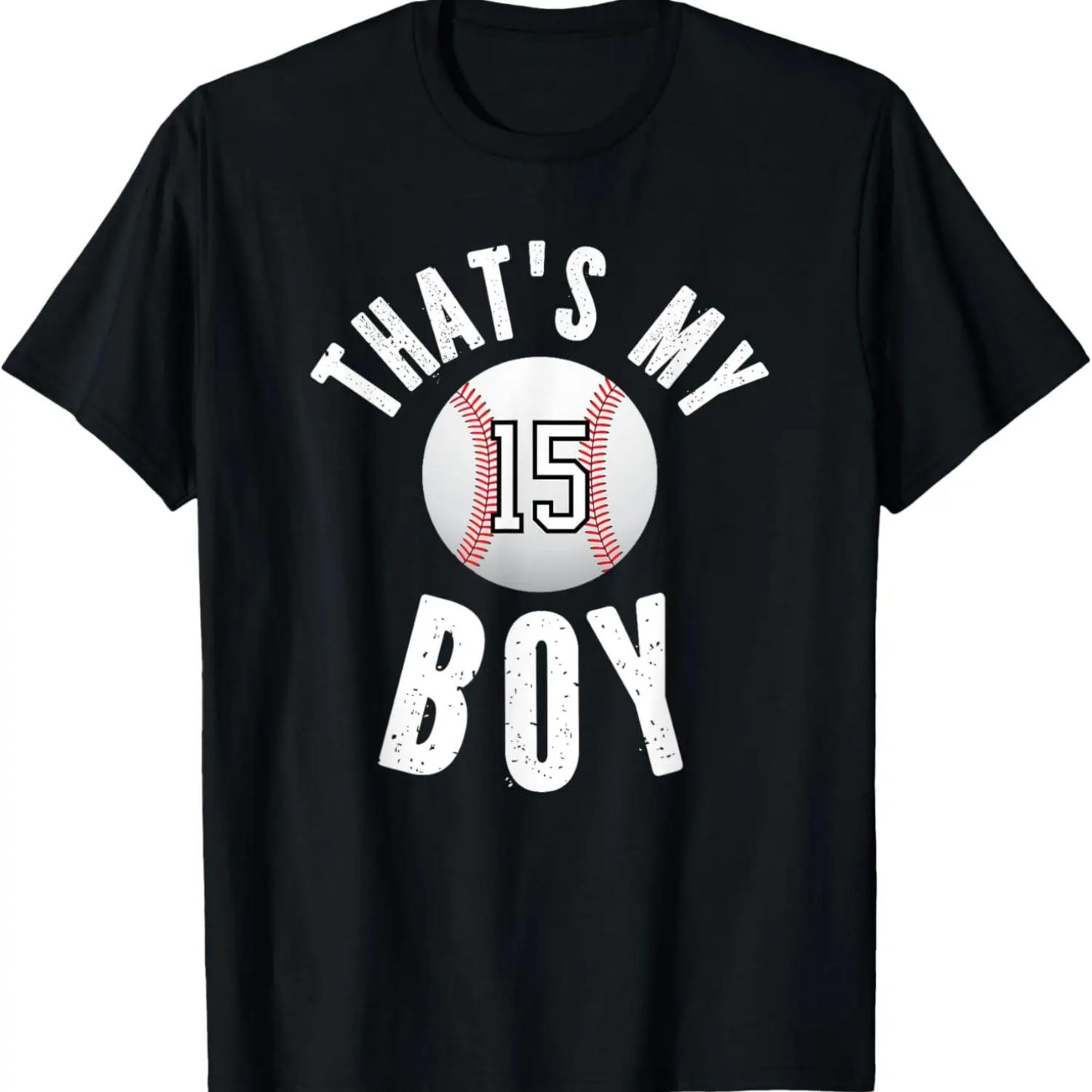 That s My Boy Baseball Number #15 T-Shirt S чёрный