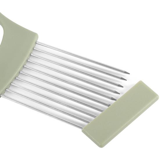 Lökdelare Hållare 10 Rostfria Tappar Halkfritt Grepp Grönsaksskärare för Lökar Potatis Tomater Citroner Kött Hållbart Köksverktyg