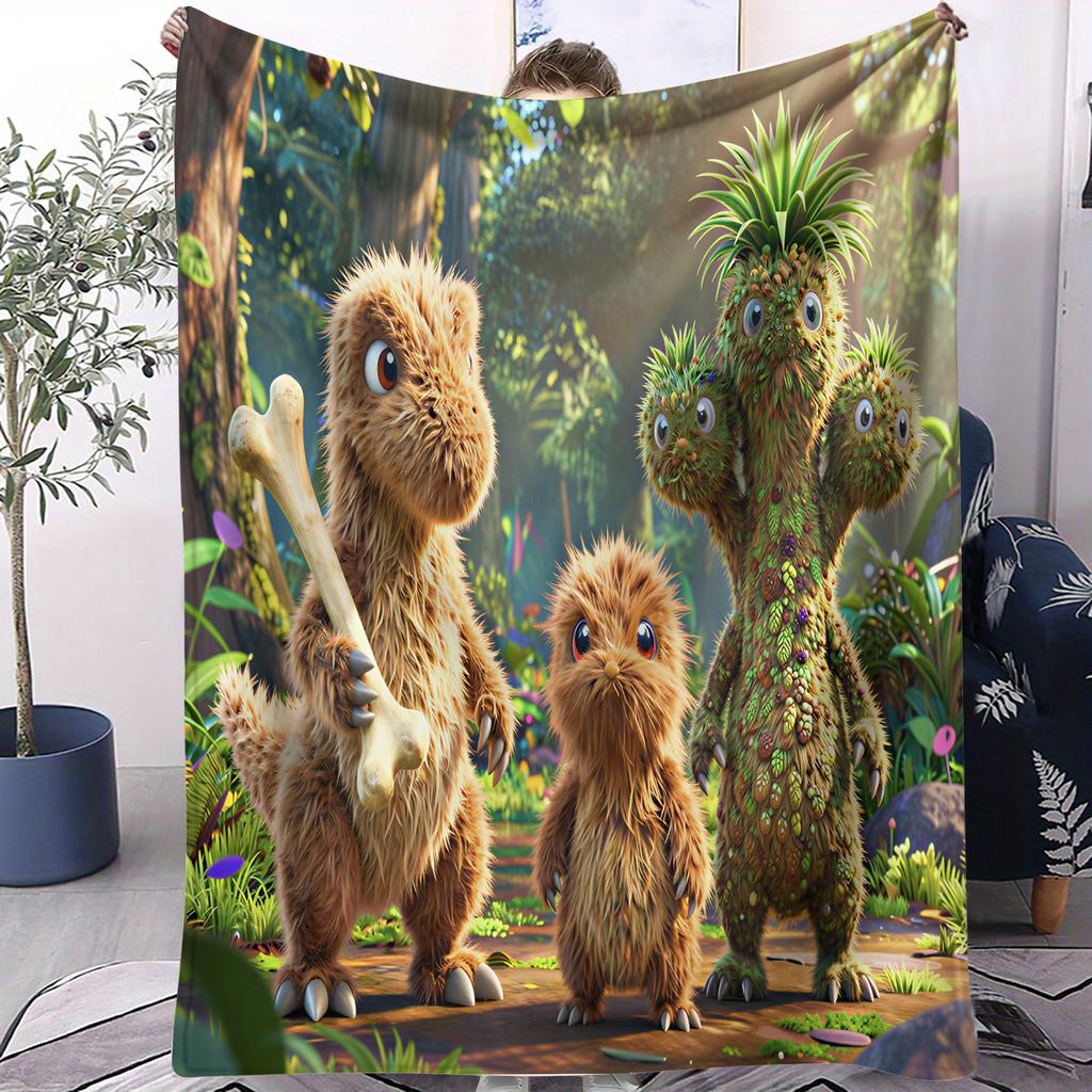 AnimePikachuThemed Soft Flannel Blanket For Office Travel Comfort Leisure Camp Multifunctional Universal Blanket Fan Gift