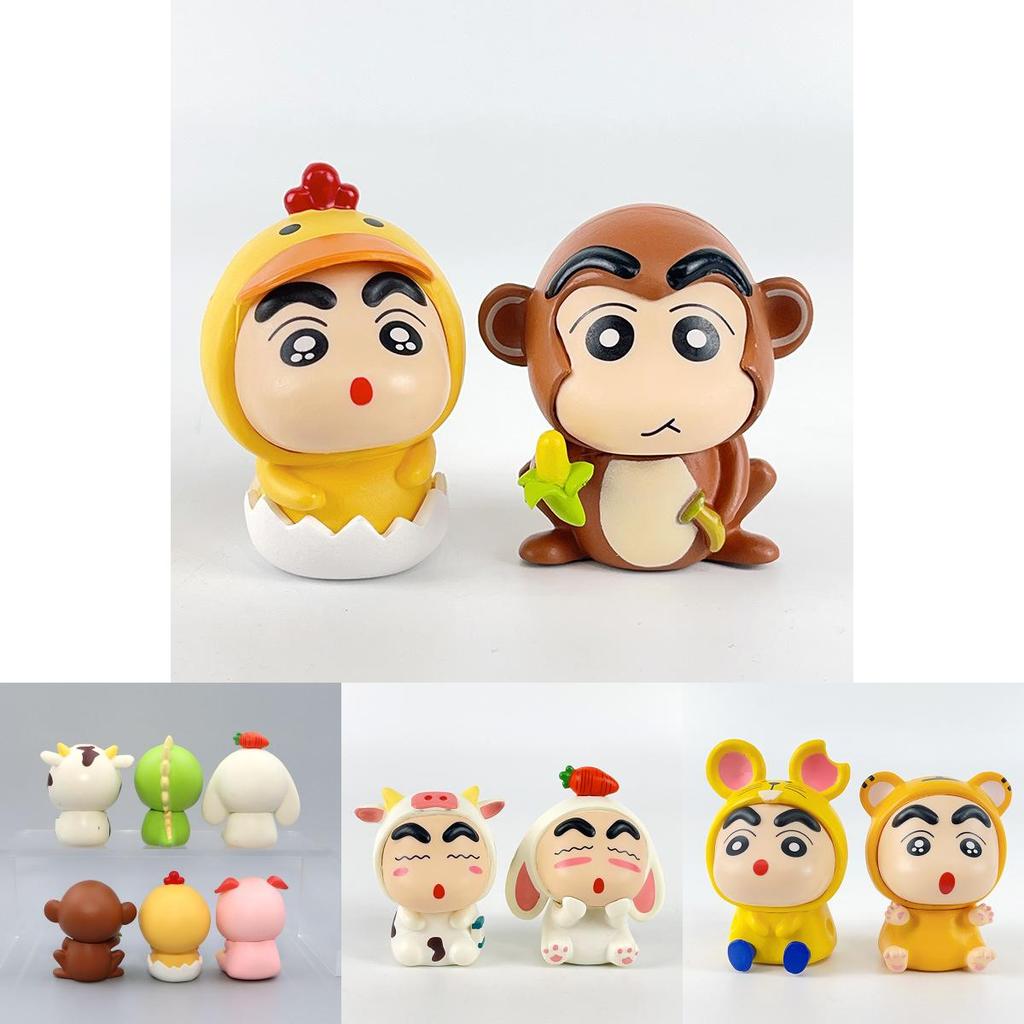 Adorable Pvc Anime Cartoon Crayon Shin-chan Animal Figurines Set Of 12