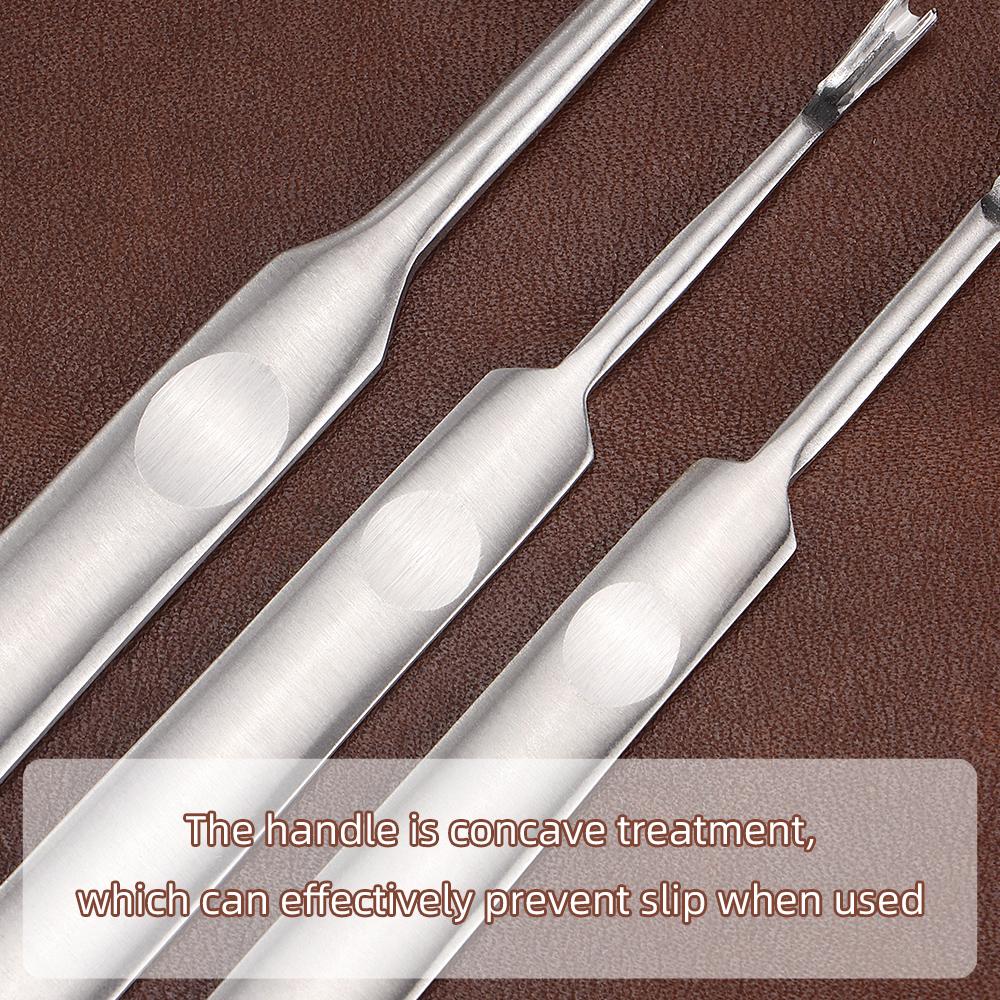 1 Set Premium Edelstahl Lederhandwerk Schlitzwerkzeug Set - Rillstichel, V & U-Form Hohleisen, Kantenabschrägungs Messer, DIY Stanzwerkzeuge