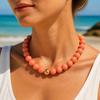 Round Bead Necklace 16MM Beads Bohemian Necklace Trendy Bead Choker  for Women