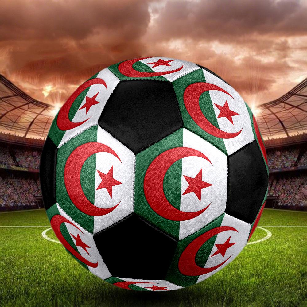 1pc Algeria National Football Team Soccer Ball Size 5 Indoor Soccer Ball Fashion Colorful Backyard Game - Great For Sports Fans Gift HE9