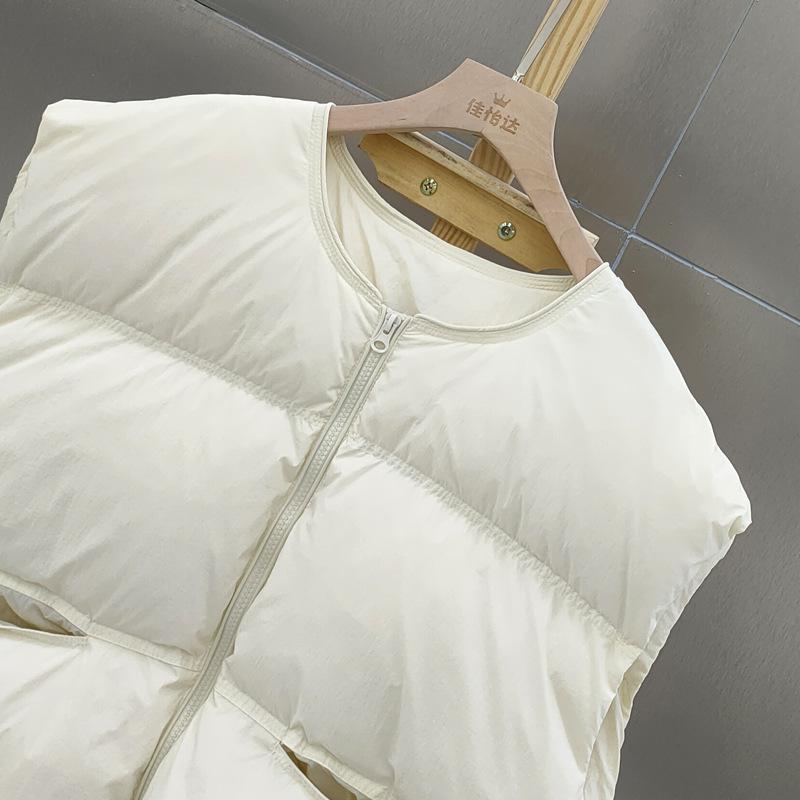 Gilet Imbottito Senza Maniche da Donna Scollo Tondo Casual Vestibilità Larga Piumino Capo Esterno