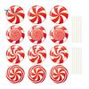 Reusable Outdoor Christmas Ornaments 12Pcs Candy Yard Stakes, Hollow Board Garden Decor with Metal Spikes, Easy Install Lawn Signs Red White Green for