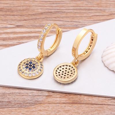 Nidin Fashion Classic Tree of Life Drop Earrings For Women Girl Female Copper CZ Lucky Party Birthday Jewelry Hoop Earrings Gift