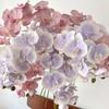 10 Köpfe Künstliche Schmetterlingsorchidee Draht Innenfutter Mehrfarbig Kunst-Phalaenopsis-Blume 98cm Echt-Touch