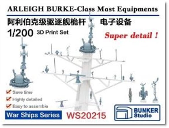 

Bunker Studio Набор оборудования радиоэлектронной борьбы класса «Арли Берк» Пластиковые детали для сборной модели BSTWS20215 1/200 Мачтовый (Корабль)