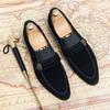 Fashion New Designer Pointed Suede Leather Shoes For Men Black Formal Monk Strap Loafers Wedding Homecoming Drss Sapato Social Masculino