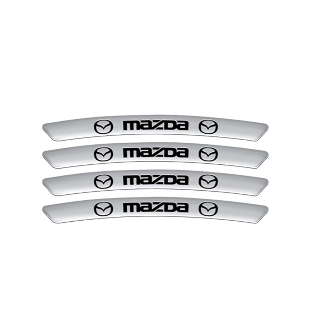 4pcs Aluminum Car Badge Wheel Hub Stickers Auto Rims Decoration Decal For Mazda Speed Demio Axela MS 3 5 6 BK CX-5 CX-3 CX7 CX-7