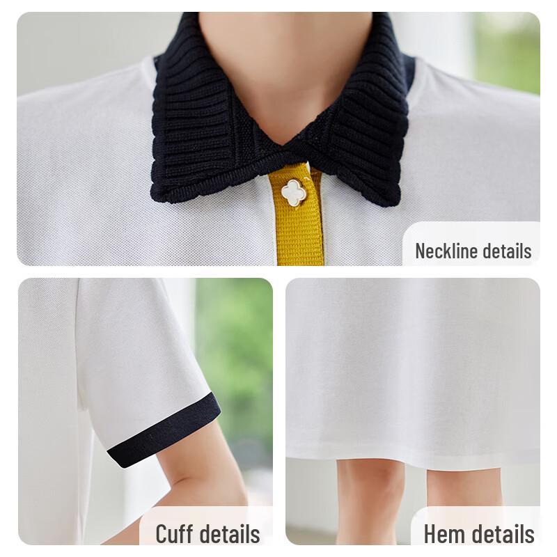 Women's Polo Neck Color Block Midi Dress