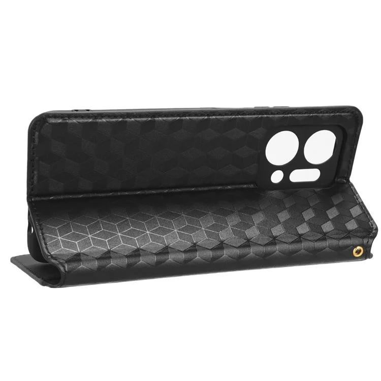 For Honor X7a 5G / Play7T 5G stojánek na peněženku na telefon Kryt na telefon s kosočtvercovým vzorem z PU kůže