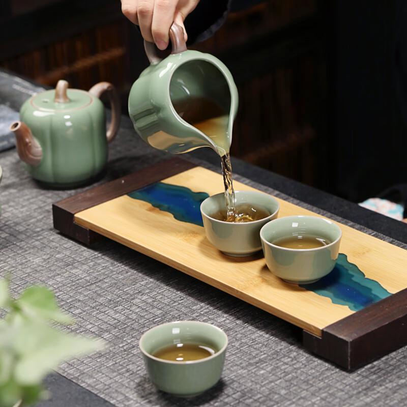 Auspicious Chinese Pottery Tea Set Gift Box