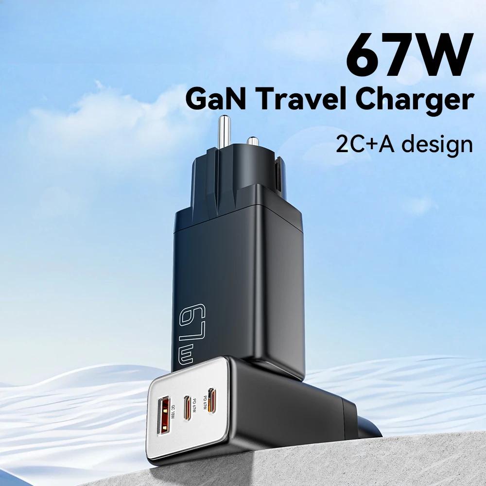 GaN USB Type C Charger 67W 45W 33W KR EU Plug Fast Charging For Samsung iPhone 16 15 14 Pro  Phone Laptop Chagers