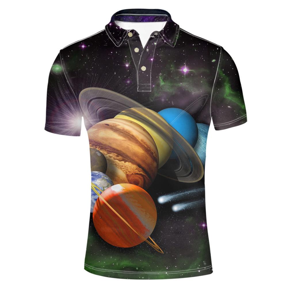Men's polo shirt, short-sleeved, with a collar