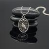 Wicca Dreifachmond Göttin Wikinger Schmuck Odin Rabe Amulett Pentagramm Wicca Heidnisch Mond Halskette Männer Frauen Schmuck