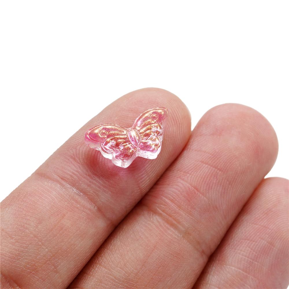 30Pcs/Lot 8*15mm Transparent Glass Small Butterfly Loose Charm Pendants for Necklace DIY Craft Jewelry Making Accessories