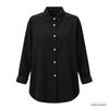 European & American Women's Spring/Summer Lapel Cardigan: Loose Long Sleeve Cotton & Linen Casual Shirt, Versatile for Any Occasion