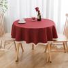 Waterproof Oil-Resistant Round Tablecloth Dining Table Or Coffee Cotton-Linen Look Modern Minimalist With Lace Trim