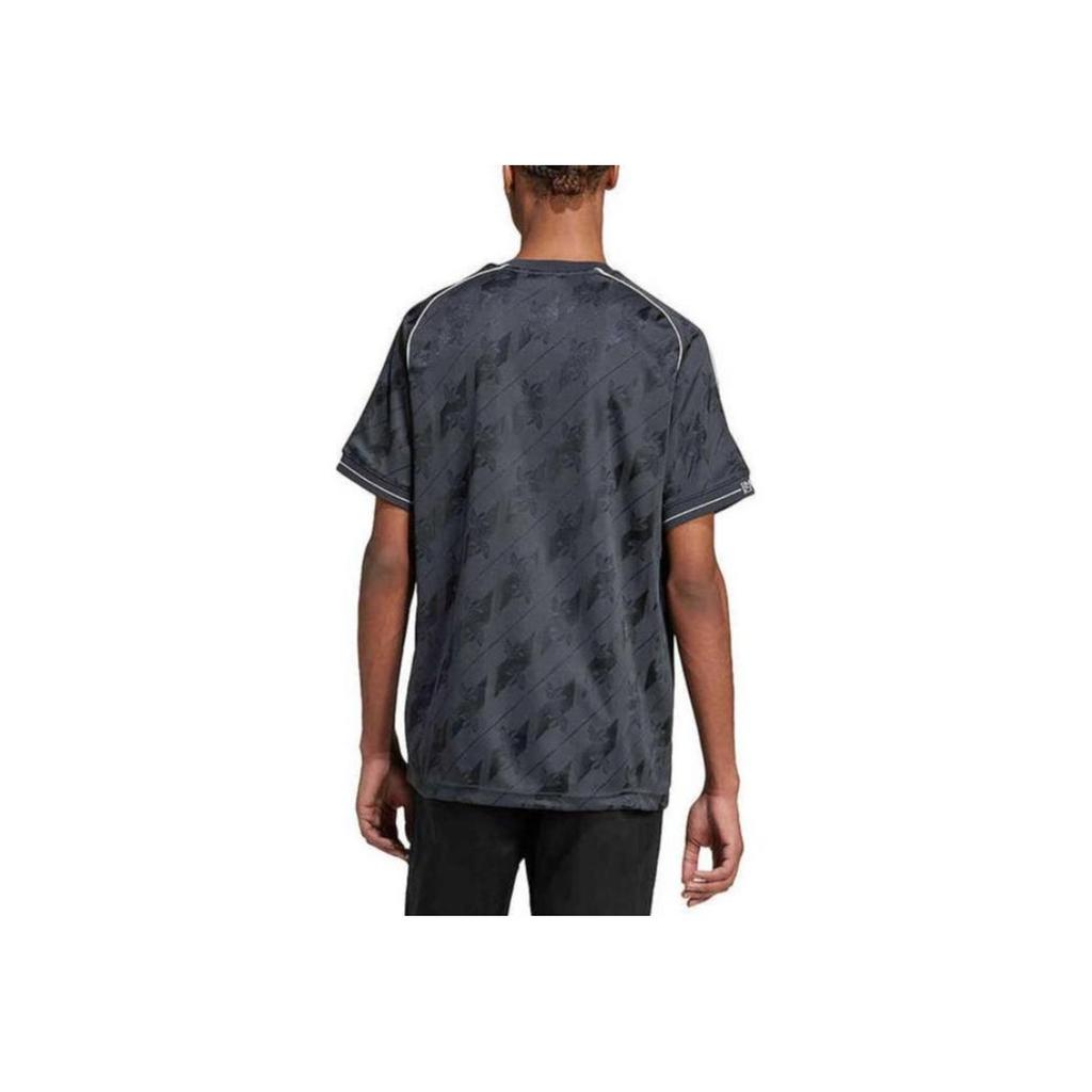 Adidas Originals X Real Madrid Theme Crew Neck Vintage Short Sleeve Football Shirt Men Tops Dark-Gray JI9481