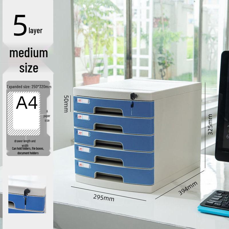 Abschließbarer mehrschichtiger A4-Desktop-Aktenschrank und Aufbewahrungsbox