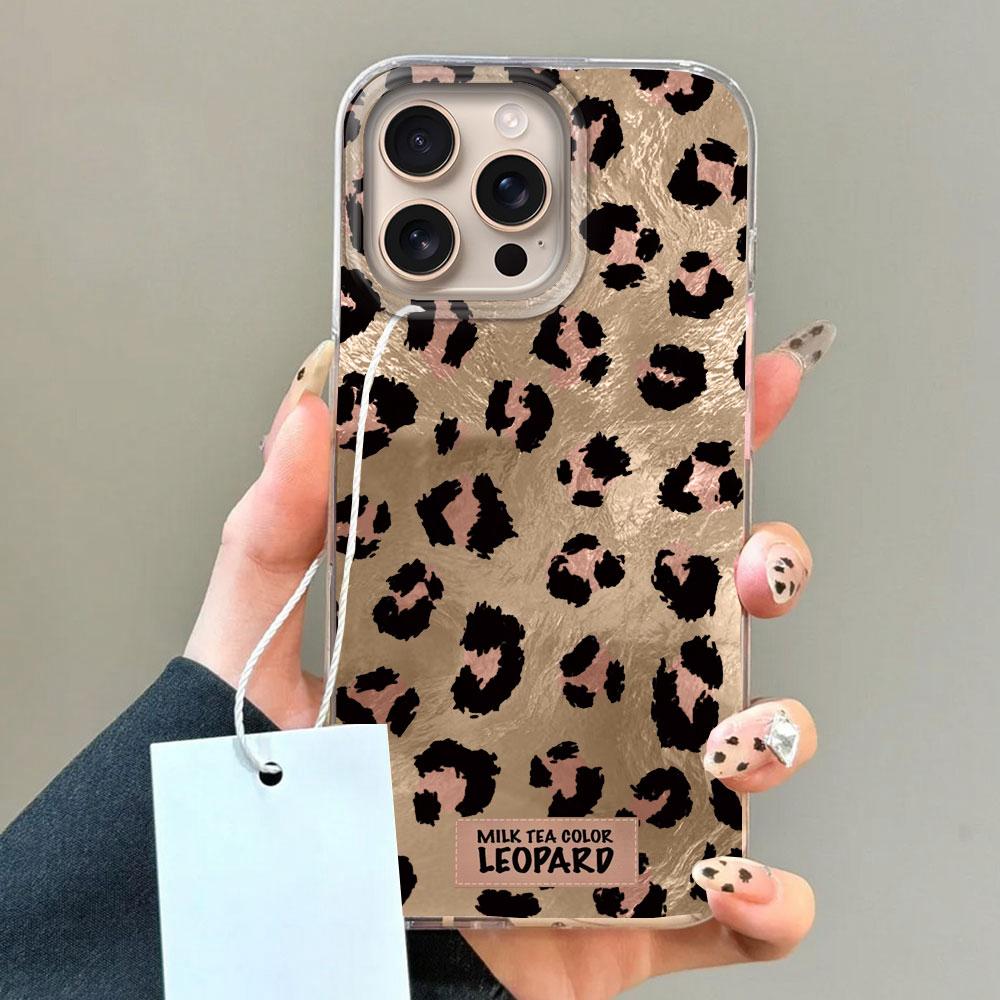 Pink Black Leopard Print Pattern Phone Case for Iphone 17 Air 16 15 14 7 8 Plus 13 11 12 Pro Max X XS XR SE 2022 2020 16e Cover