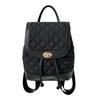Versatile women's backpack design sense niche splicing leather commuter bag car line rhombus small backpack women