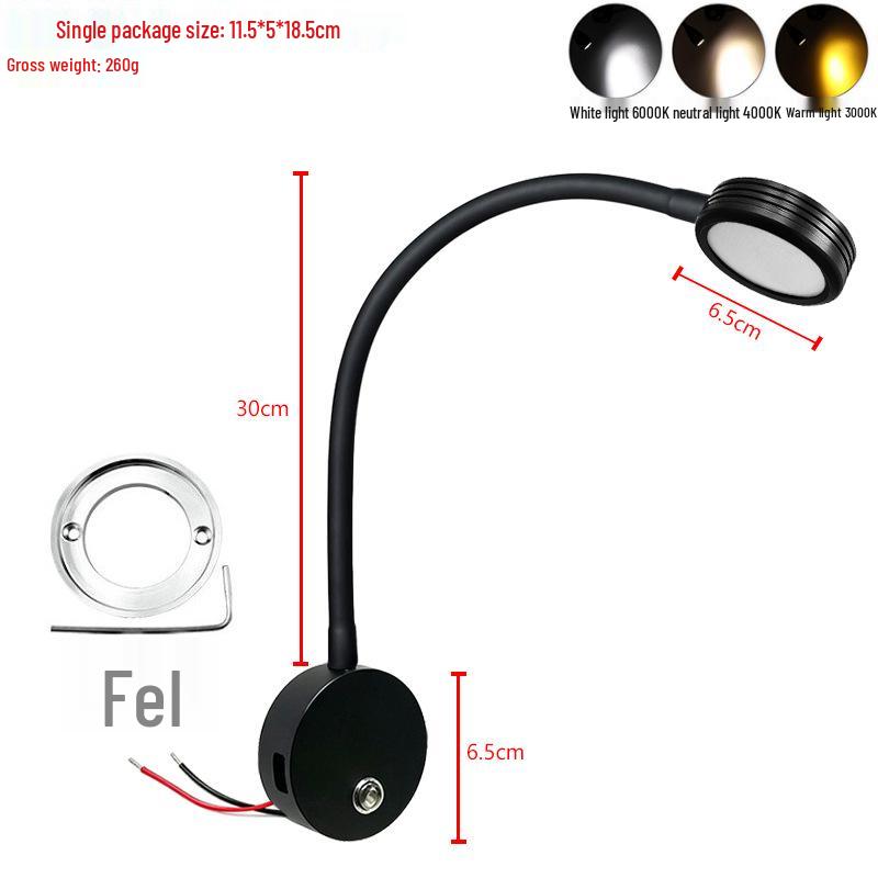 Gooseneck LED Reading Light for RVs and Boats with Touch Dimming