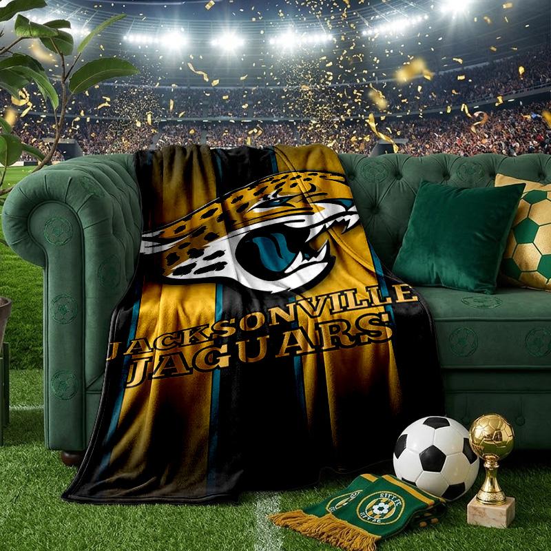 Jaguars Team Spirit Blanket Lightweight Flannel Bedding Blanket Perfect for Travel, Camping, Living Rooms, Offices, Sofas, Fan Christmas Gift