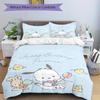 3pcs Happy Birthday Pochacco Bedding Set, Including 1 Quilt Cover and 2 Pillow Shams, Without Filling, Soft and Comfortable Home Bedroom Fab