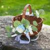 Stylish Rattans Handmade Flower Girl Basket Accessory for Weddings and Special Occasions Ornament Trendy Women Ladies