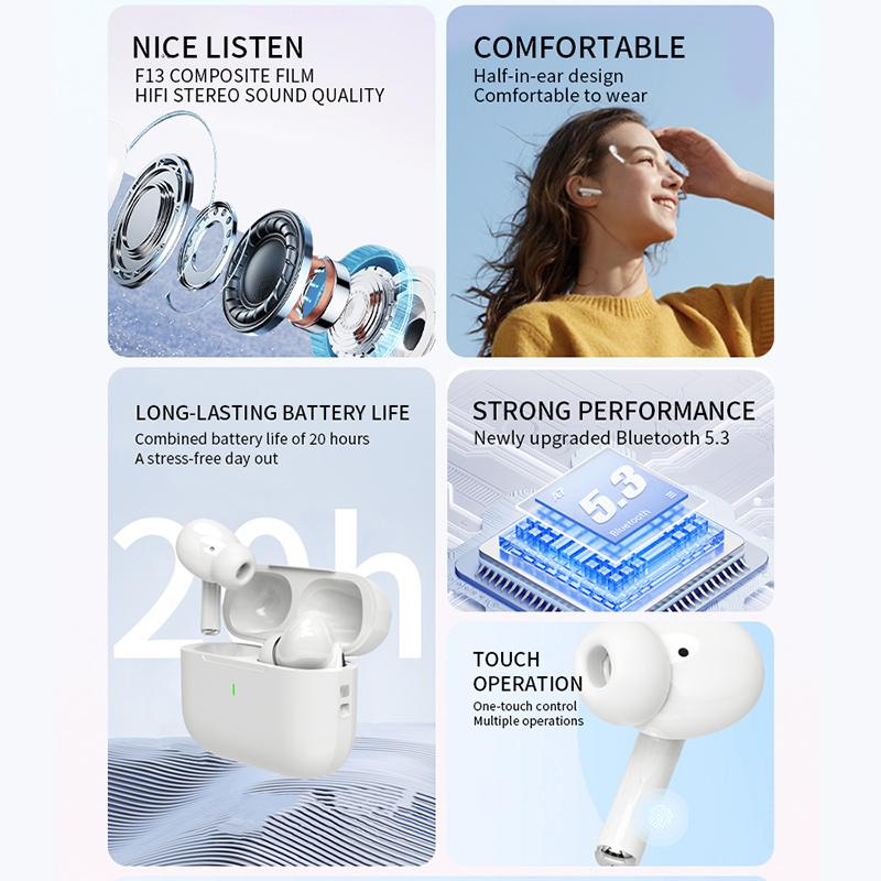 Air Pro Wireless Bluetooth Earphones TWS Headset HiFi Earbuds Noise Reduction Headphones Waterproof For Android
