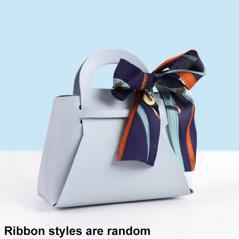 1PC Gift Bags Party Faux Leather Housewarming Handbag Birthdays With Satin Silks Engagements Candy Boxes Valentine's Day Weddings