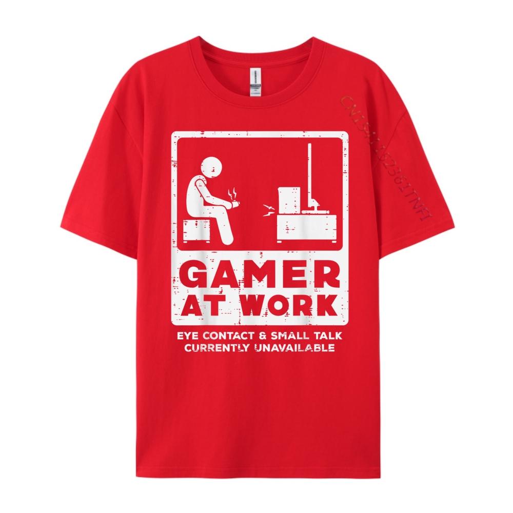 Gamer At Work Funny Video Gaming Men Boys Kids Teens Youth Vintage T Shirts TShirt Luxury Short sleeve S