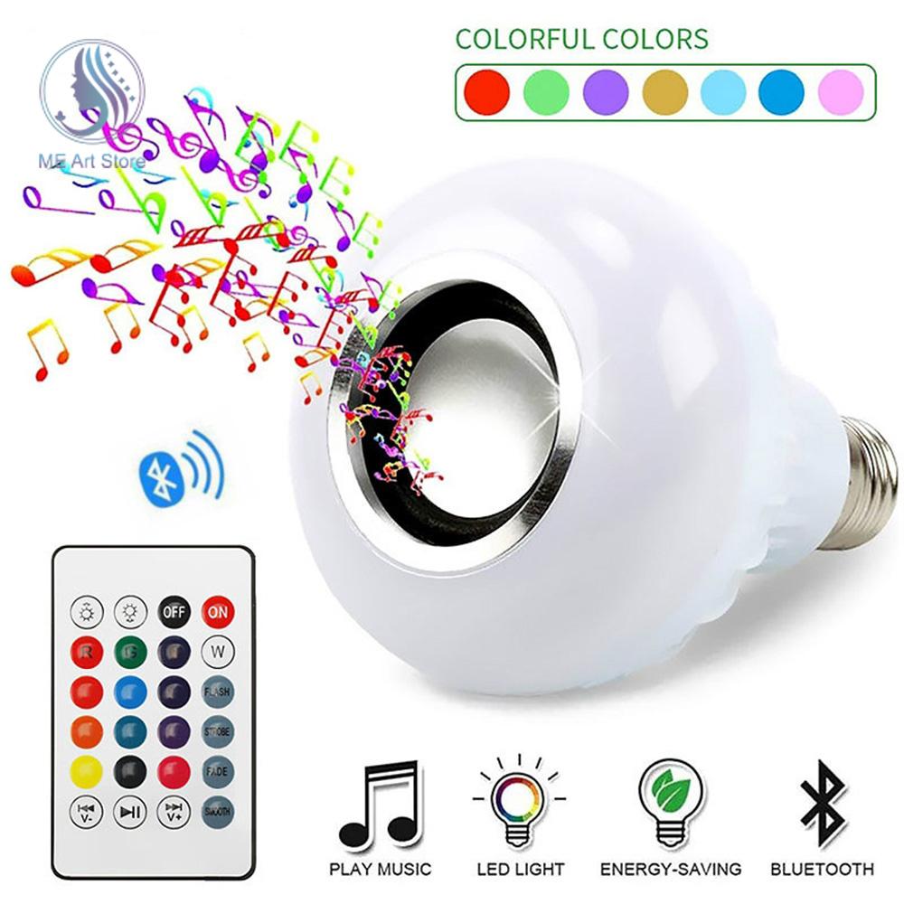 E27 RGB Bluetooth Lampe Ampoule Musicale LED Ampoule Intelligente Lumière Télécommande Sans Fil avec Audio Ampoule de Scène Colorée pour Fête à la Maison