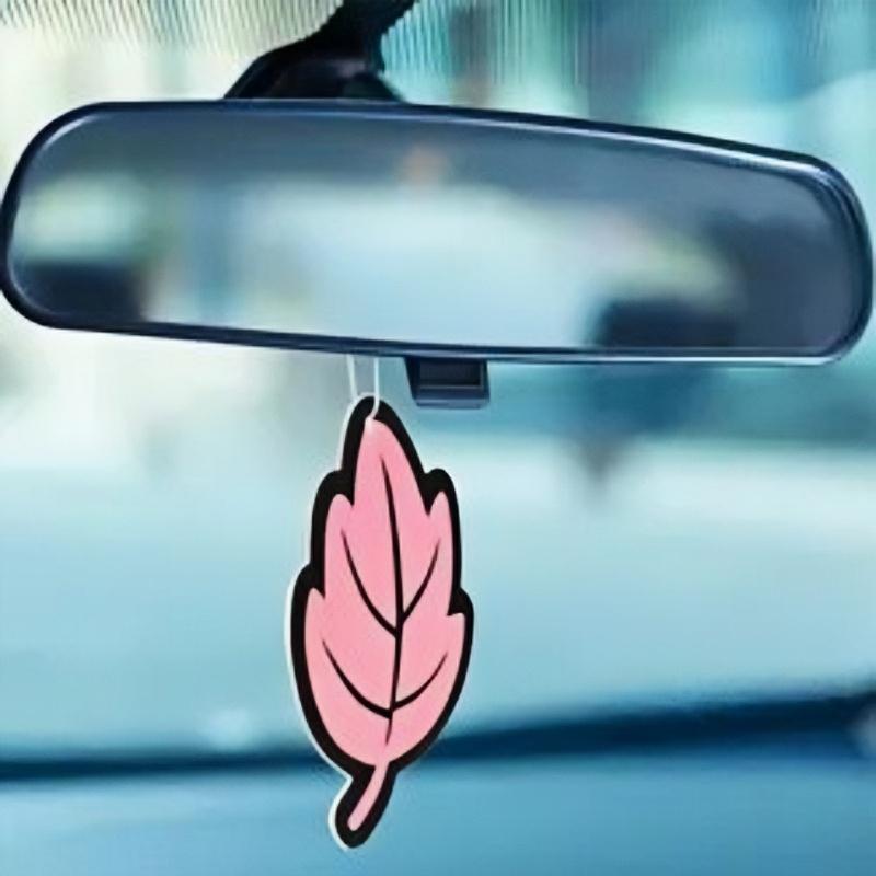 6PCS Car Air Freshener Natural Scented Tea Paper Auto Hanging Vanilla Perfume Fragrance Leaf Shape Car Accessories Interior