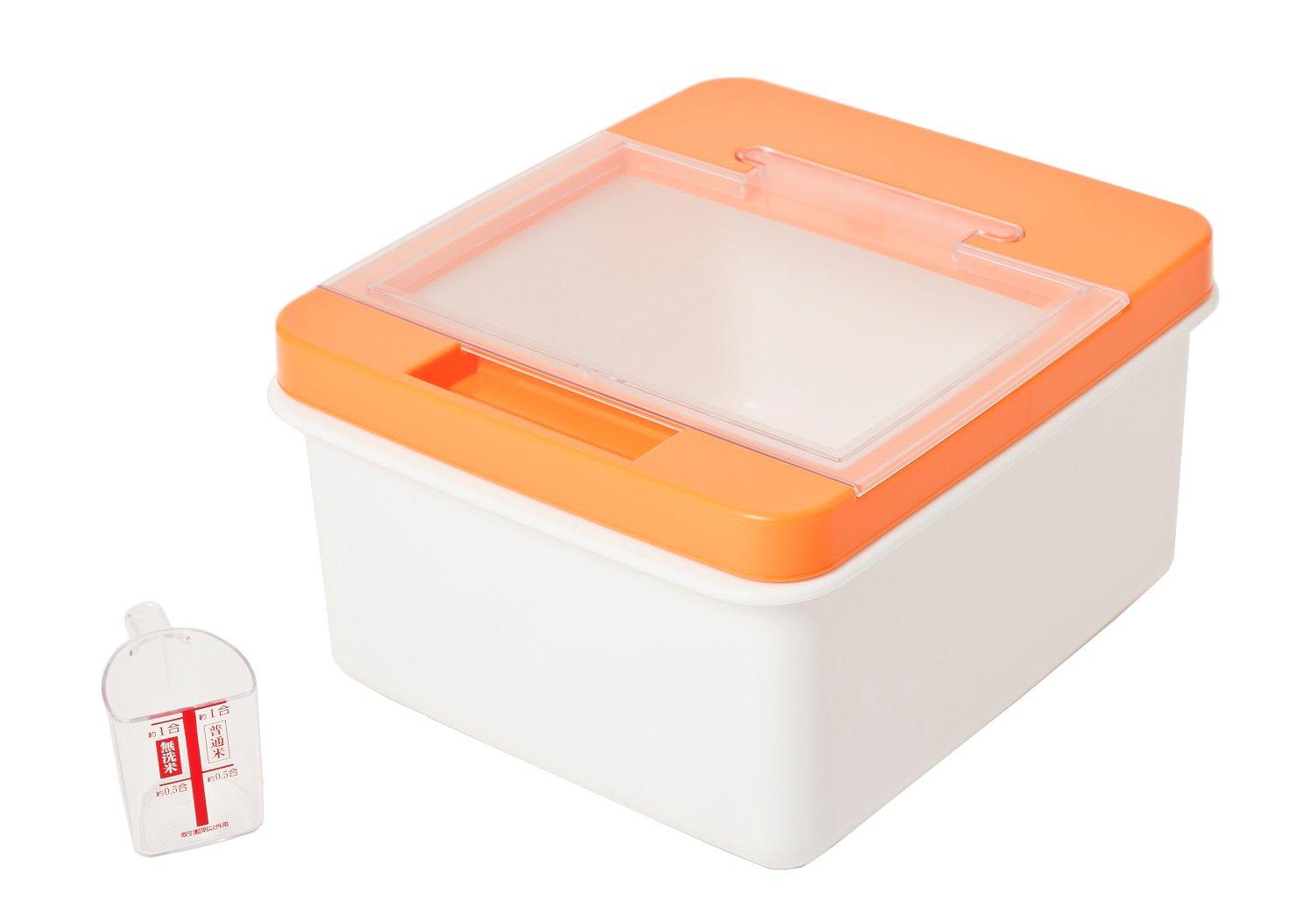 

Kimoto Chemical Rice Stocker 10kg [Rice Bin] (Orange)