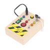 Kids LED Wooden Toy Educational Simulation Key Lock Pluggable Wire Motor Skills Activity Board for 36 Months and Above Short Type Rectangular