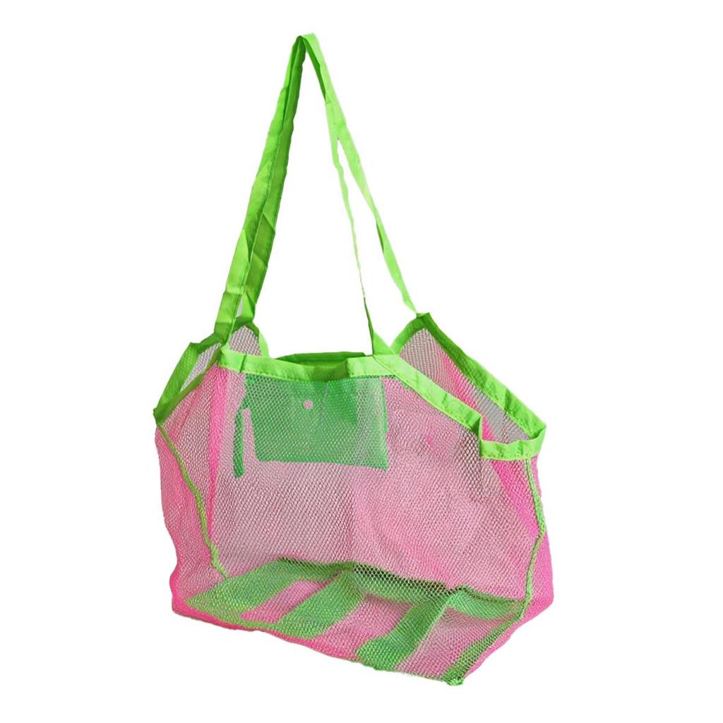 Portable Foldable Mesh Beach Bag for Kids' Sand Toys