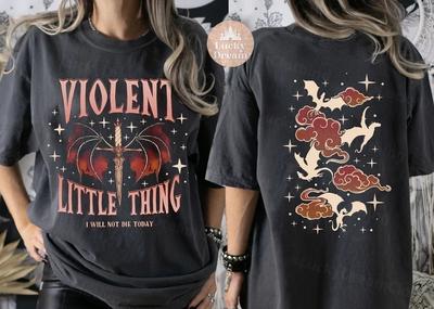 Violent Little Thing 2 Seiten Shirt, Vierteiliger Flügel Inspiriertes T-Shirt
