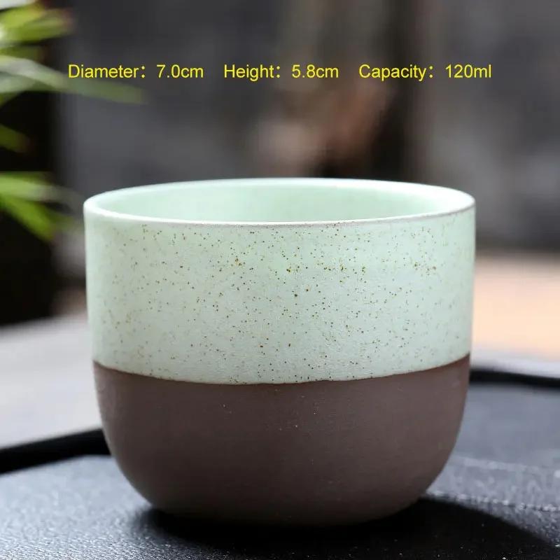 

Creative Retro Teacup Pottery Handmade Matte Kiln Transformed Cup Teaware High-end Kitchen Utensil Household Hospitality Teacups 120ml
