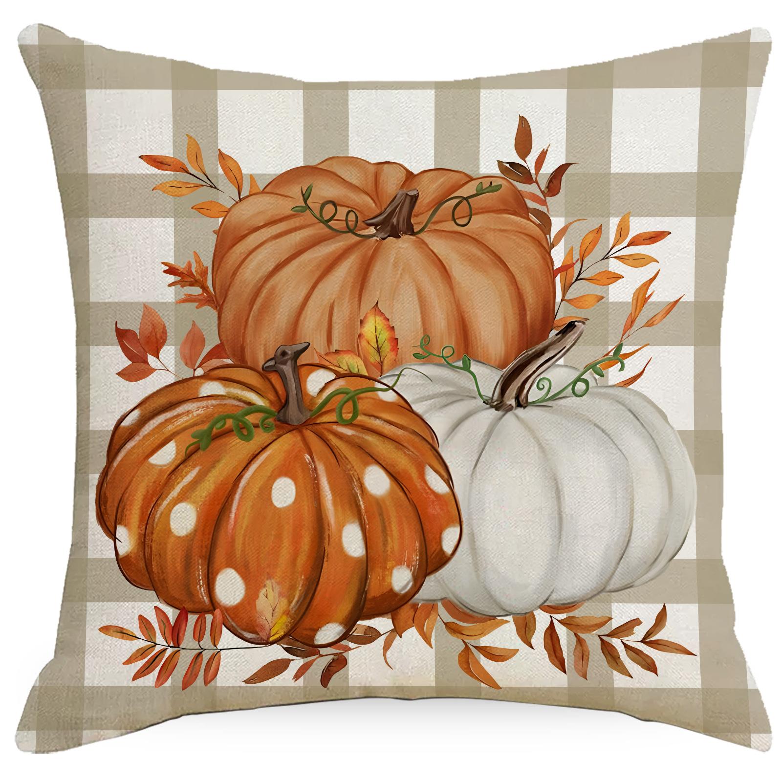 Осенняя наволочка Тыква Наволочка на День Благодарения Льняная наволочка для дивана Премиальное качество Прочная Полезная Практичная 45 * 45Cm