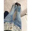 Jeans American Vintage Patchwork Micro-flare da Donna Primavera Design High Street Vita Alta Slim Fit Pantaloni a Zampa di Elefante