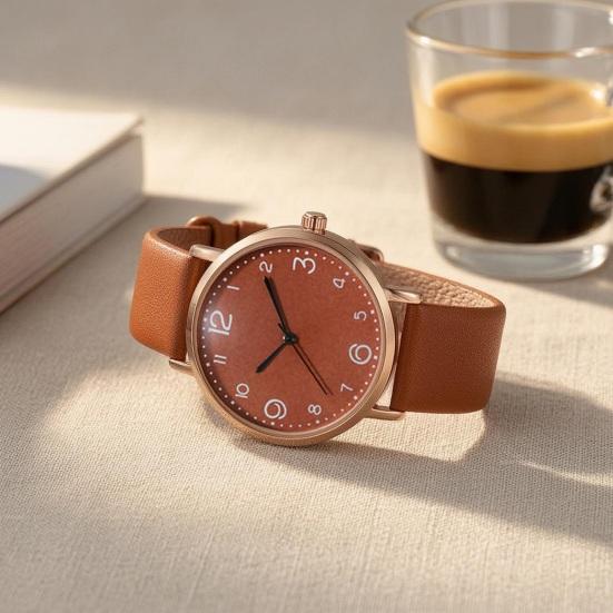 Quartz Watch Elegant Minimalist Analog Wristwatch High Accuracy Three-Pin Watch Suitable for Casual Formal Office Daily Wear Gift