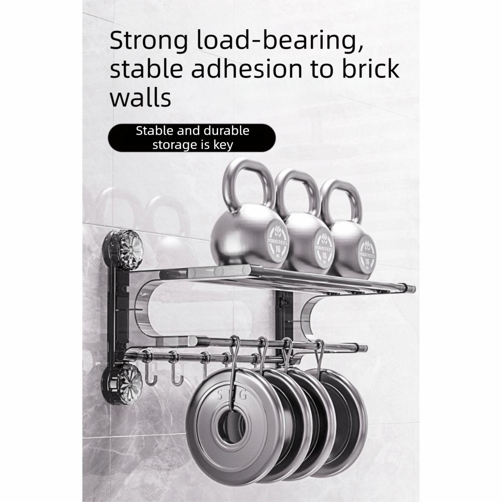 Wall Mount Toilet Storage Rack Vacuum Suction Cup Towel Rack Bathroom Towel Holder With Hook  Home