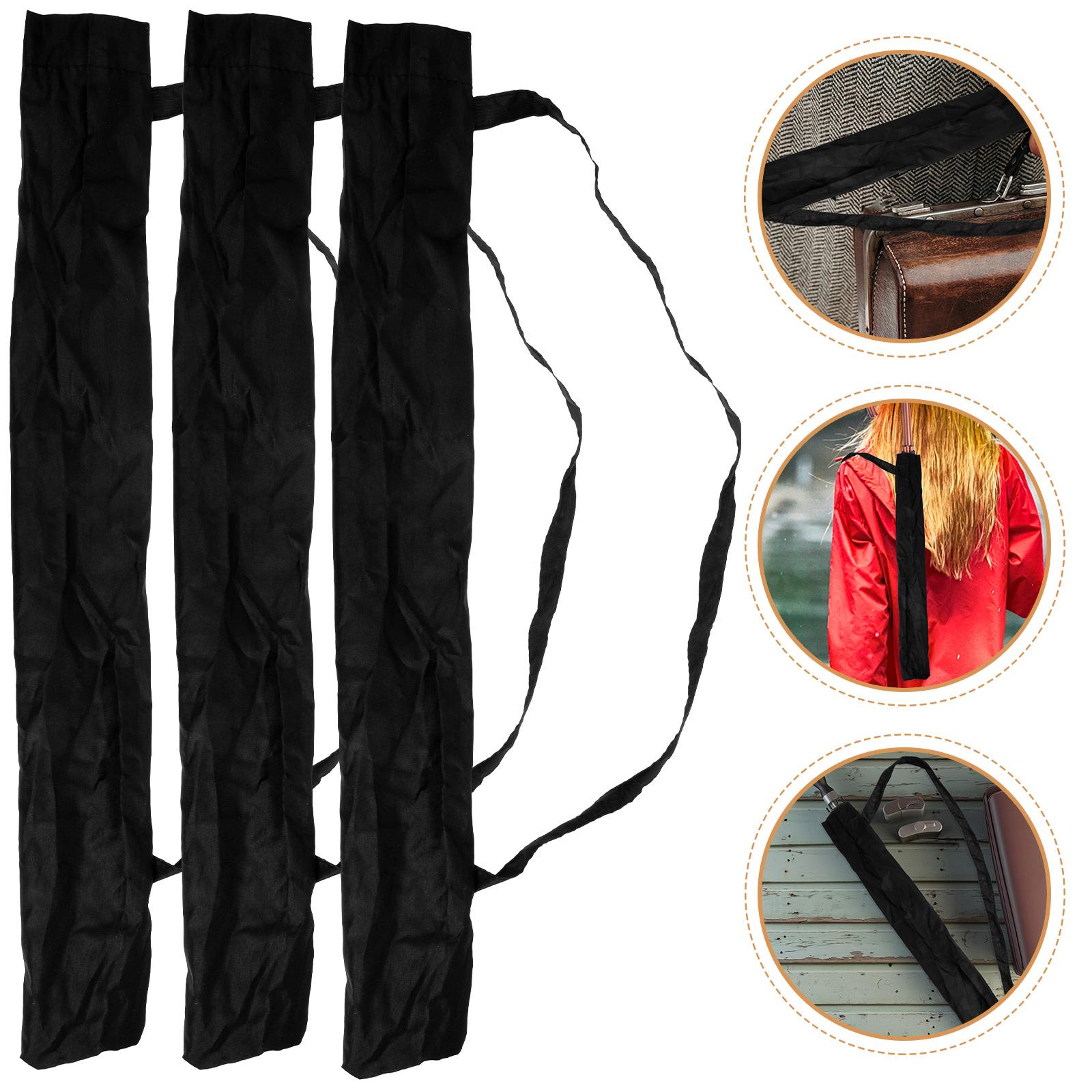 

3pcs Folding Umbrella Storage Bag Umbrella Cover Long Umbrella Carry Bag Black чёрный