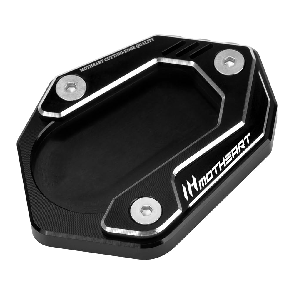 MotHeartCNC Motorcycle Kickstand Base Pad for f750gs f850gs f850gs adventure f900gs f800gs f800gs adventure f900gs adventure part (Black)