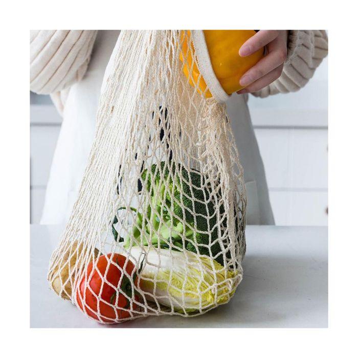 Filet à provisions en coton bio - Sac de courses réutilisable orange