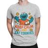 Keep Calm And Eat Monster Vintage Funny Graphic 100 Cotton TShirt sSesame Street Tops Tees For Unisex
