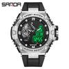 Fashion Sanda Brand New Men's Watches Sports Electronic Wristwatch Waterproof Fluorescent Dual Display Digital Quartz Watch 3173